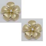 14k Gold New Plumeria Earrings